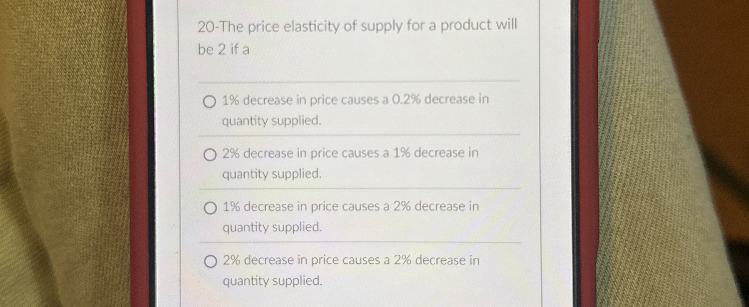 Solved The Price Elasticity Of Supply For A Product Will Chegg Com