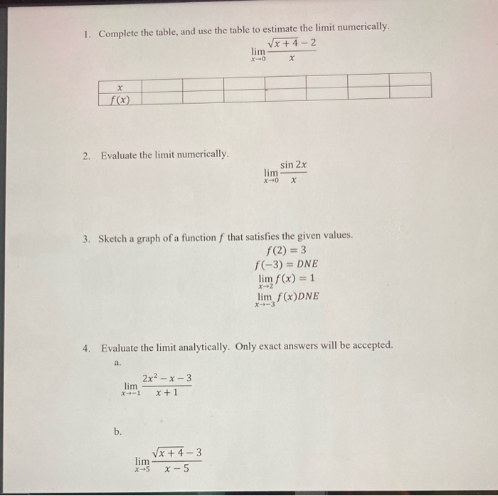 Solved 1. Complete the table, and use the table to estimate | Chegg.com