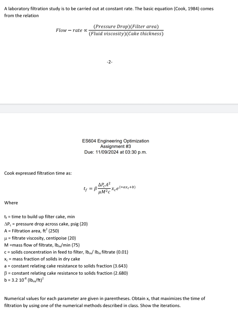 Solved A laboratory filtration study is to be carried out at | Chegg.com