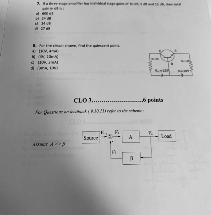 Solved 7. If a three-stage amplifier has individual stage | Chegg.com