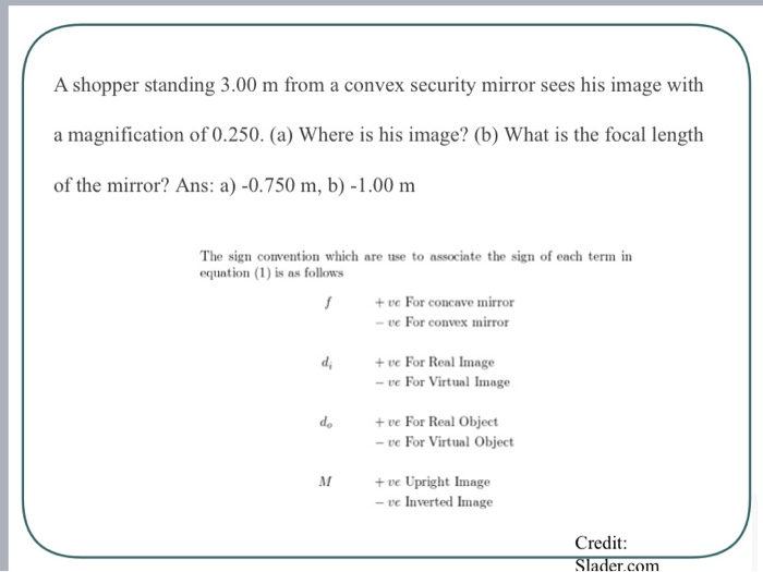 Solved A shopper standing 3.00 m from a convex security