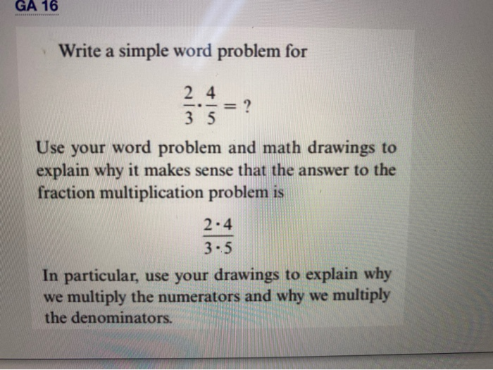 Word Problem Using 24 Solved GA 16 Write a simple word problem for 24 3 5 = ? Use | Chegg.com
