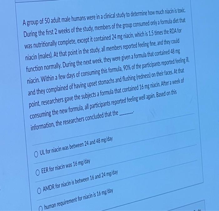 Solved A group of 50 adult male humans were in a clinical