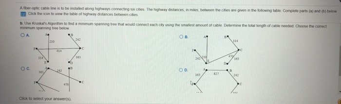 Solved А C D A fiber optic cable line is to be installed | Chegg.com