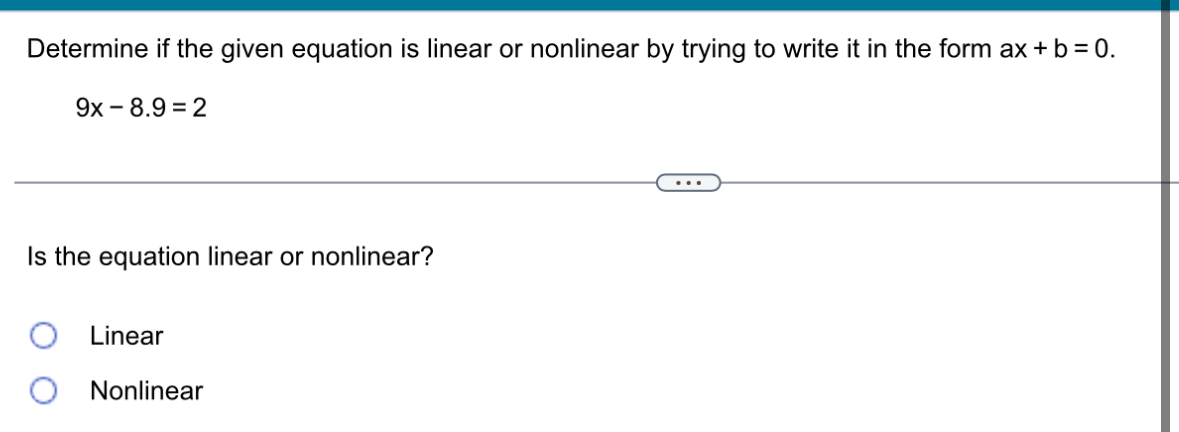 Solved Determine if the given equation is linear or | Chegg.com