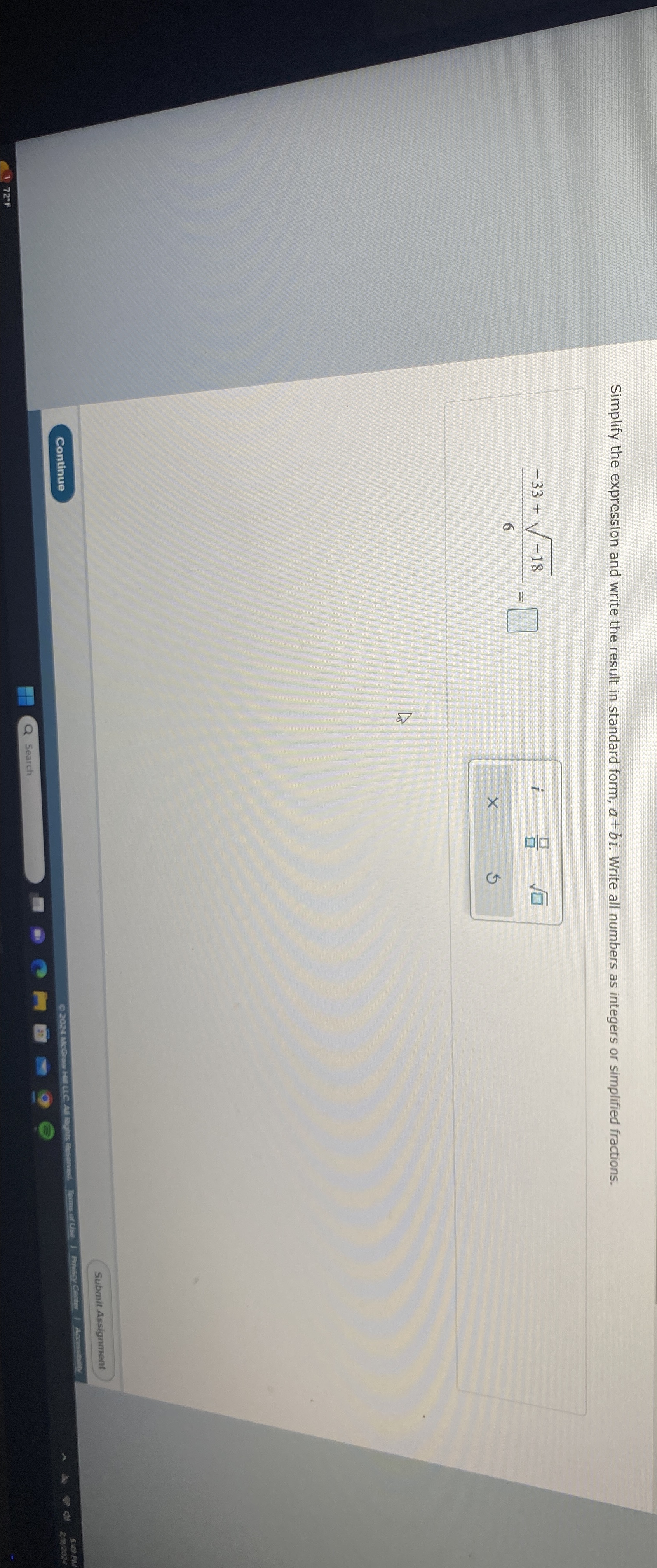 Solved Simplify the expression and write the result in | Chegg.com
