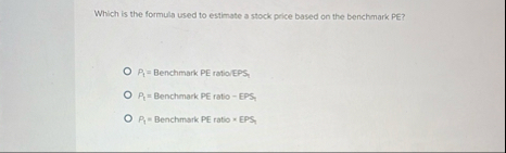 Solved Which is the formula used to estimate a stock price | Chegg.com