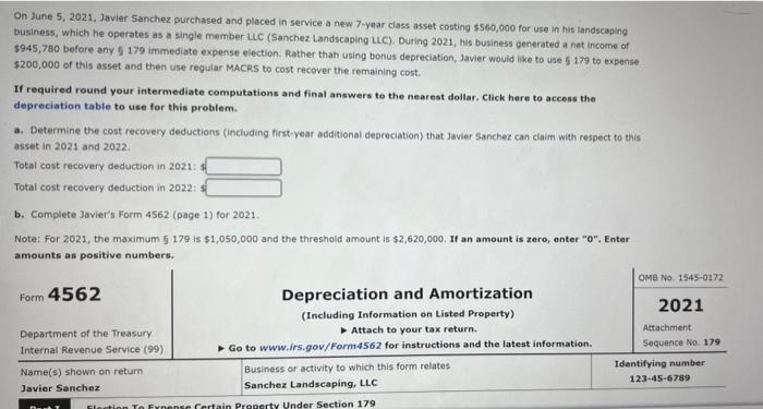 Solved On June 5, 2021, Javier Sanchez purchased and placed