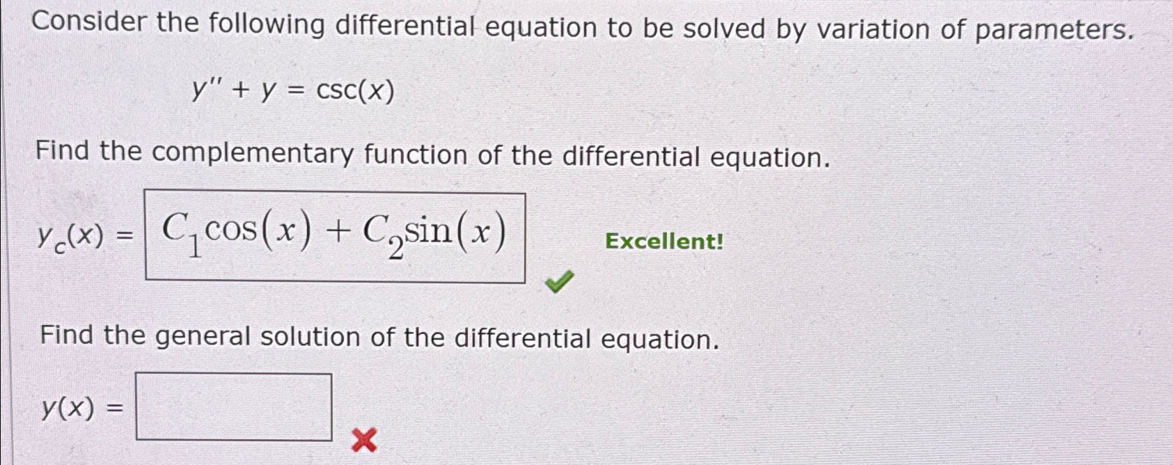 Solved Consider The Following Differential Equation To Be 5708