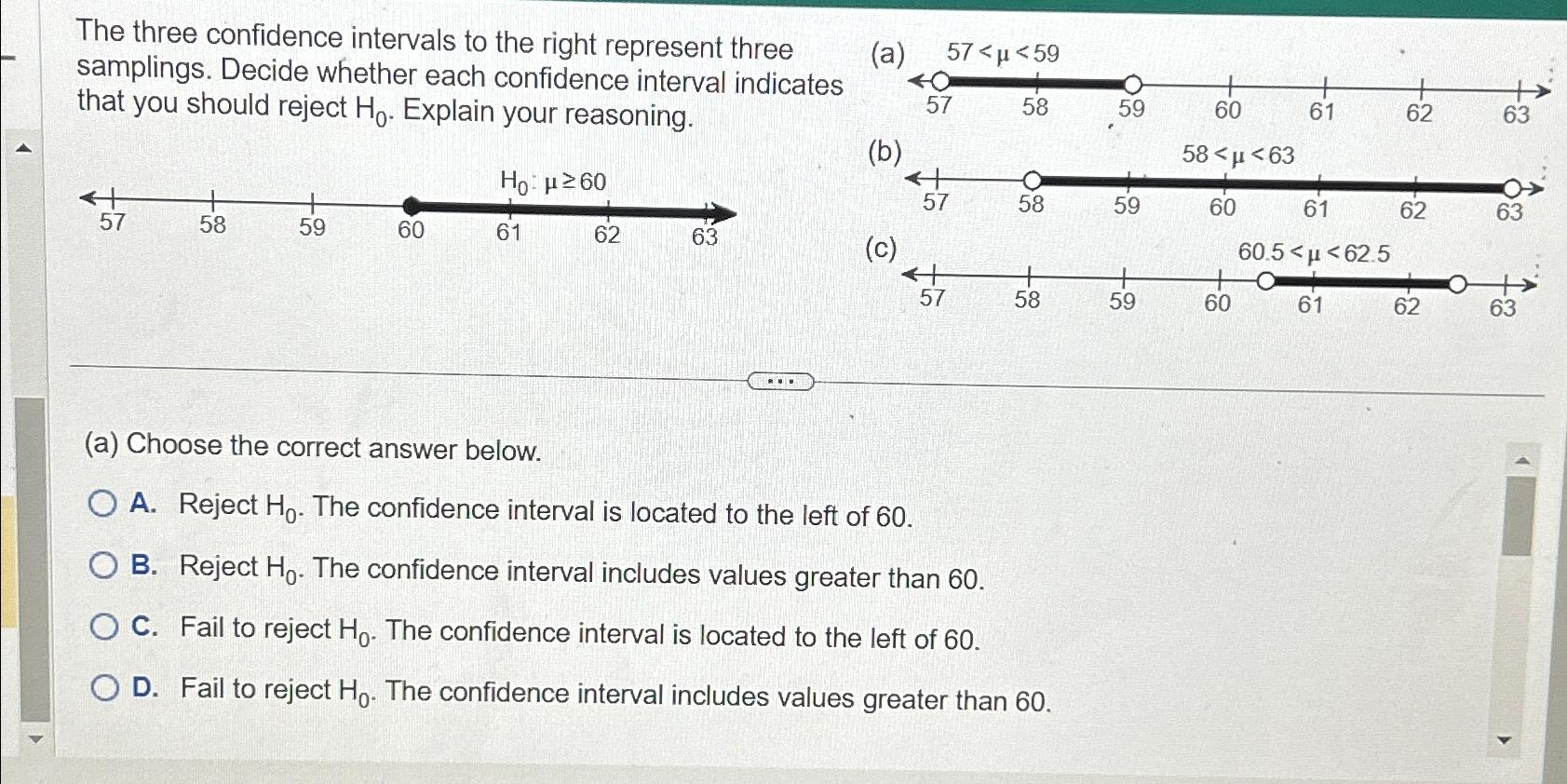 The three confidence intervals to the right represent | Chegg.com