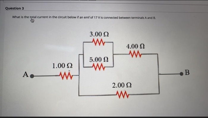 Solved Question 3 What is the total current in the circuit | Chegg.com