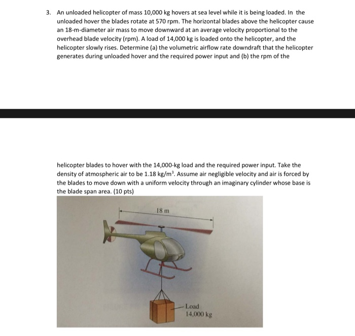 Solved An unloaded helico pter of mass 10,000 kg hovers at | Chegg.com