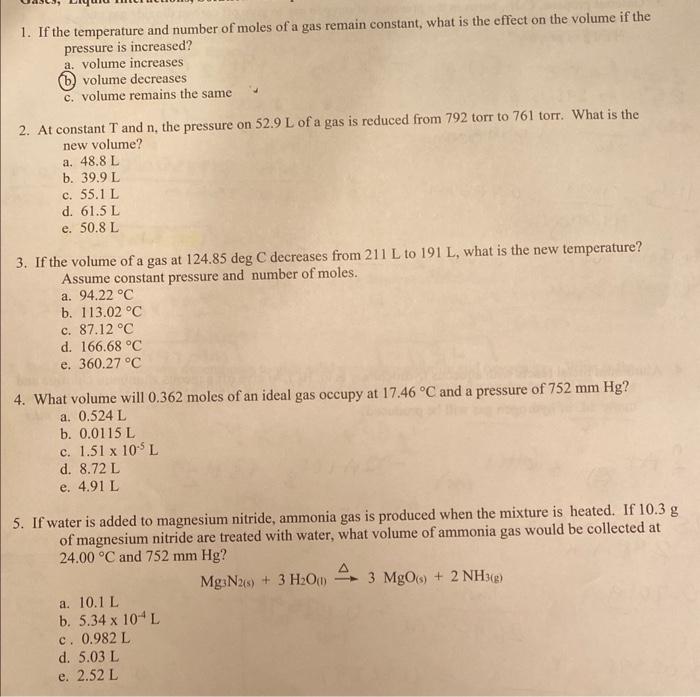 how to find number of moles given volume temperature and pressure