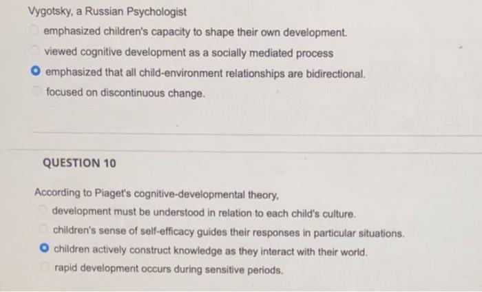 Vygotsky a Russian Psychologist emphasized Chegg