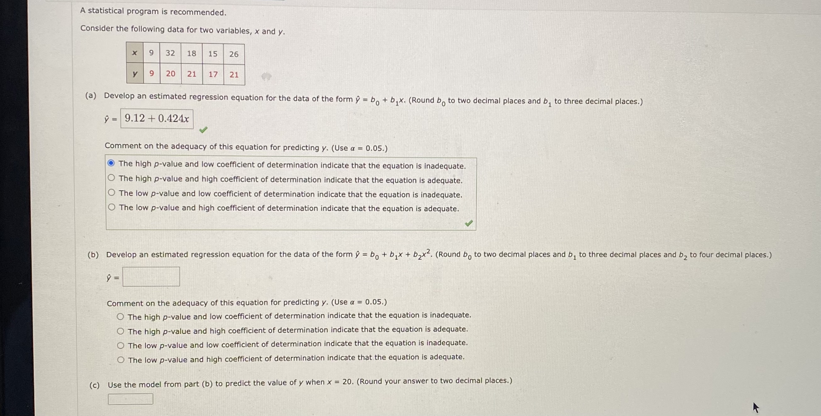 Solved A statistical program is recommended.Consider the | Chegg.com