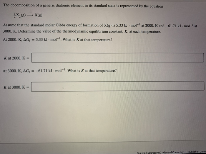 Solved The Decomposition Of A Generic Diatomic Element In