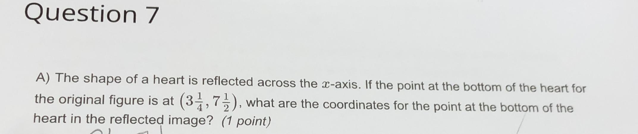 Solved Question 7A) ﻿The shape of a heart is reflected | Chegg.com