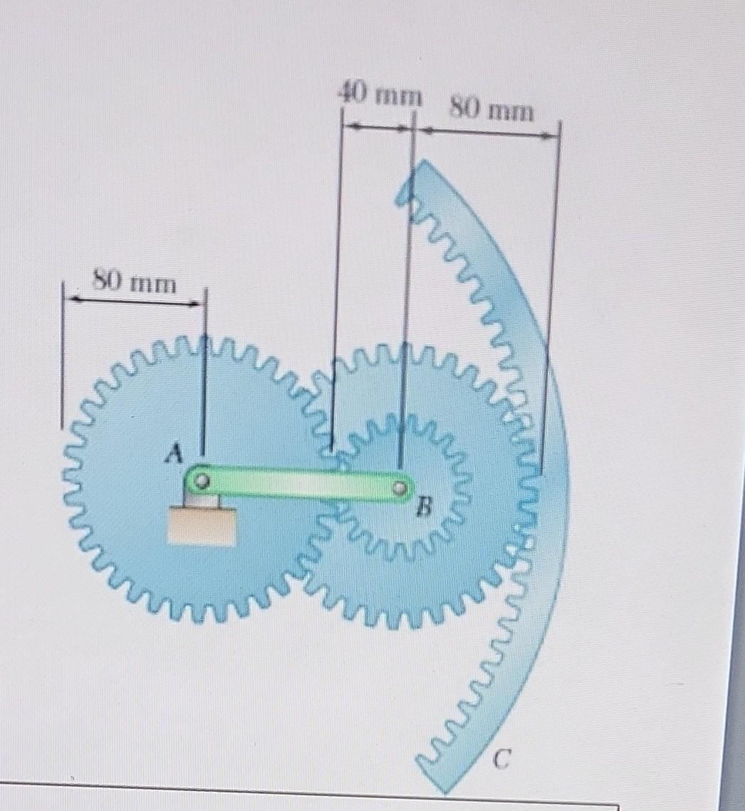 Solved given C gear angular velocity = 5rad/s A gear is
