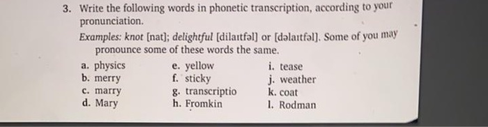 How To Write Words In Phonetic Transcription