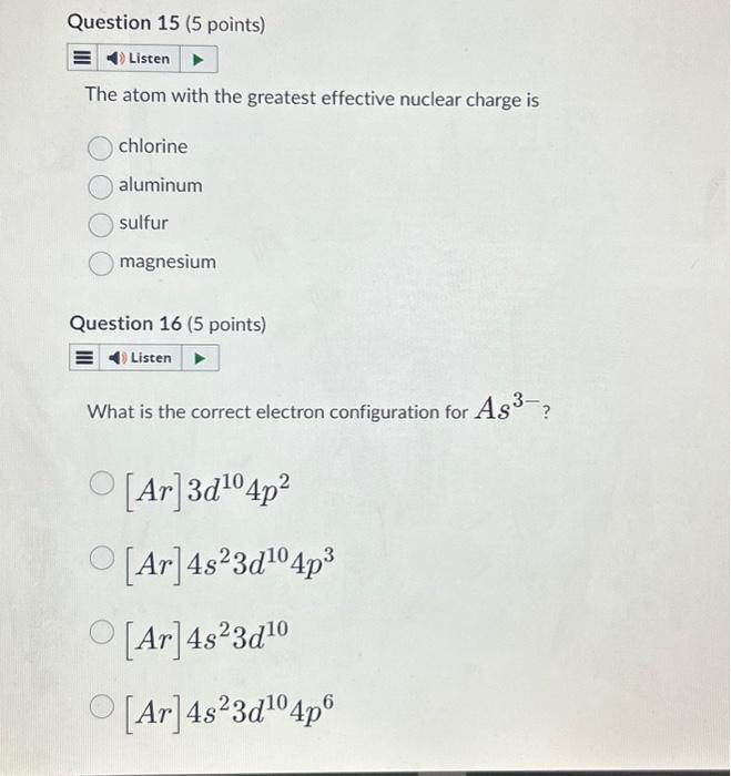 what is the effective nuclear charge of an aluminum atom