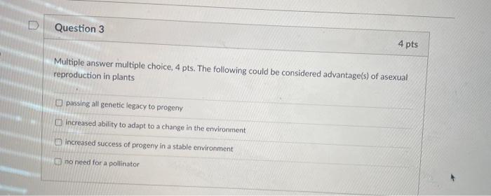 Solved Multiple answer multiple choice, 4 pts. The following | Chegg.com