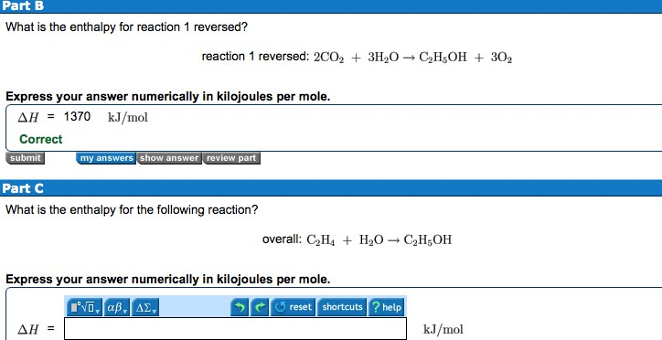 Now consider the following set of reactions: c2h5