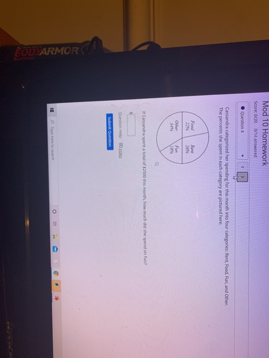 Solved Mod 10 Homework Score: 0/20 0/14 answered Question 4 | Chegg.com