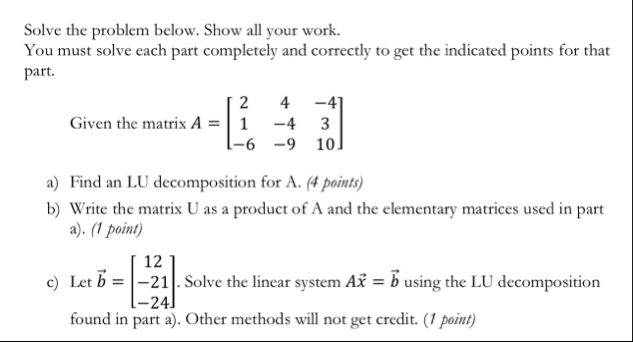 Solved Solve the problem below. Show all your work.You must | Chegg.com