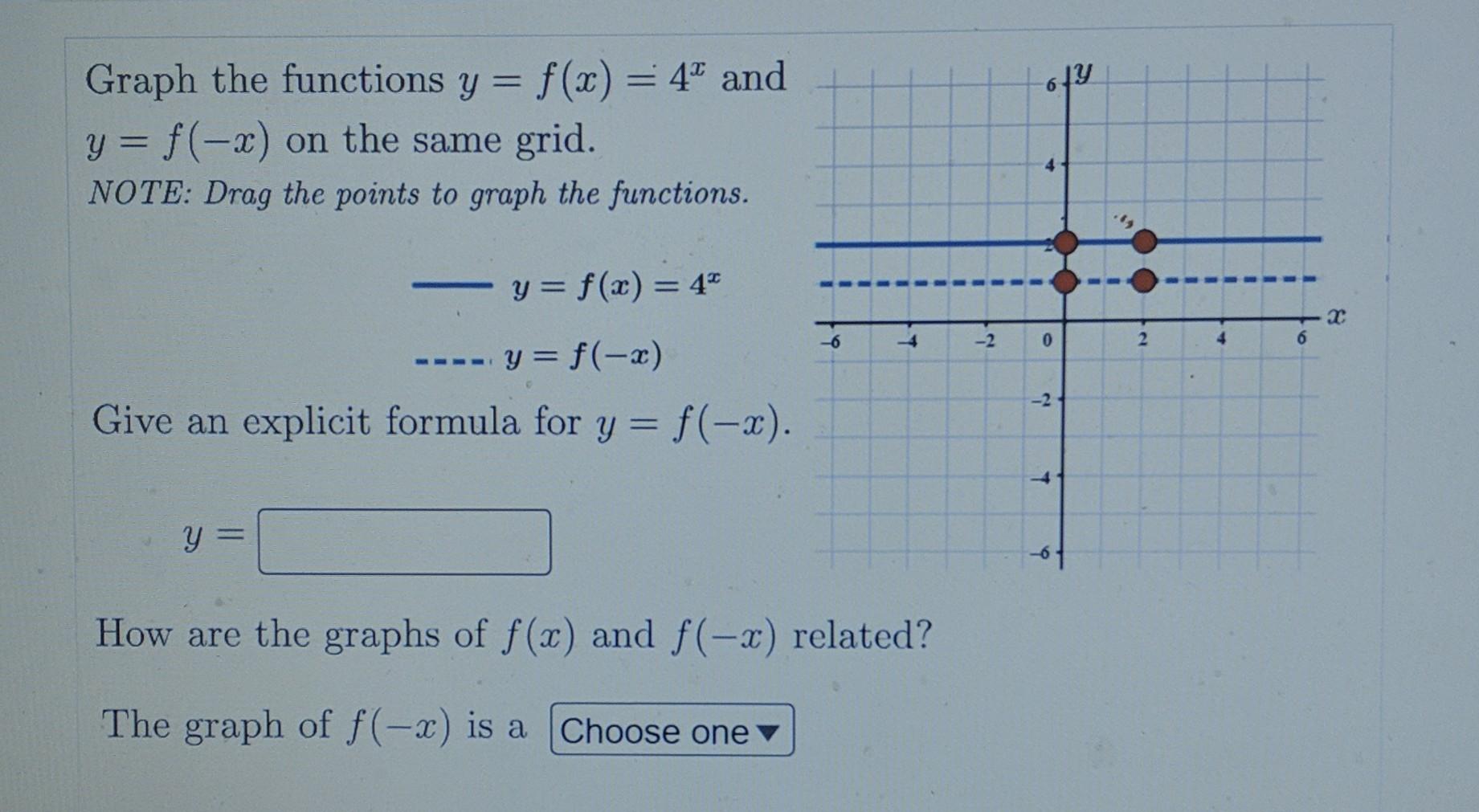 Solved Graph The Functions Y F X X And Y F X On The Same Chegg Com