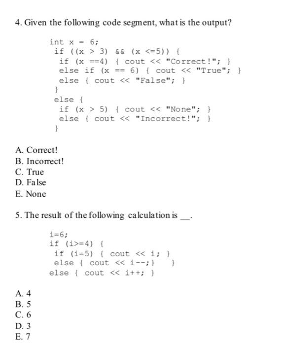 Solved 1. Given the following code segment, what is the | Chegg.com