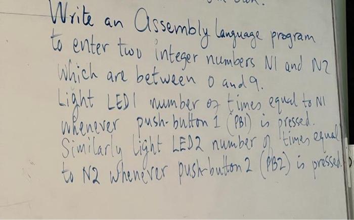 Solved Write an Assembly lanquage program to enter two | Chegg.com