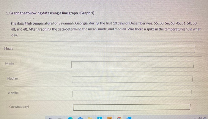 Solved 1. Graph the following data using a line graph.(Graph | Chegg.com