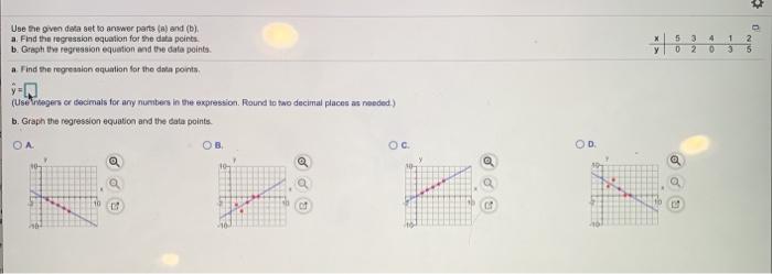 Solved X Use the given data set to answer parts (a) and (b). | Chegg.com