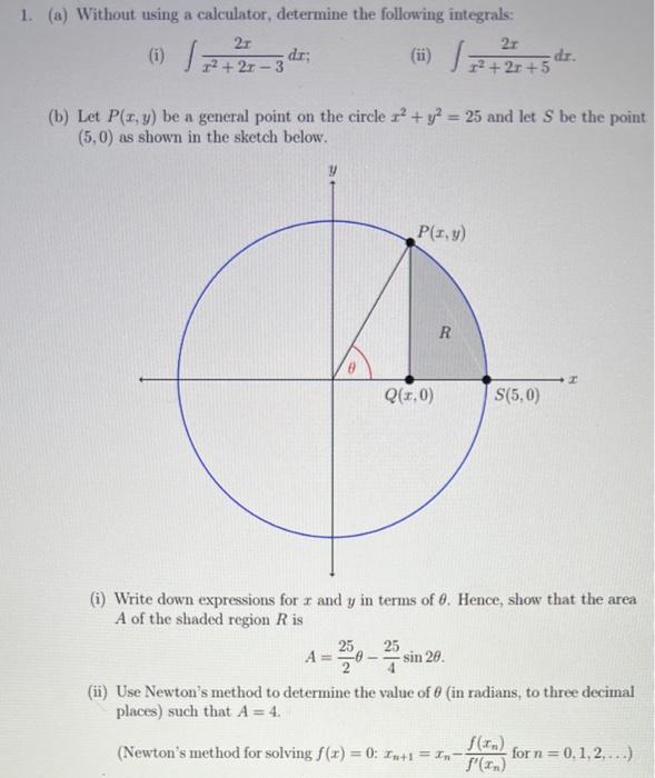 Solved 1 A Without Using A Calculator Determine The Chegg Com