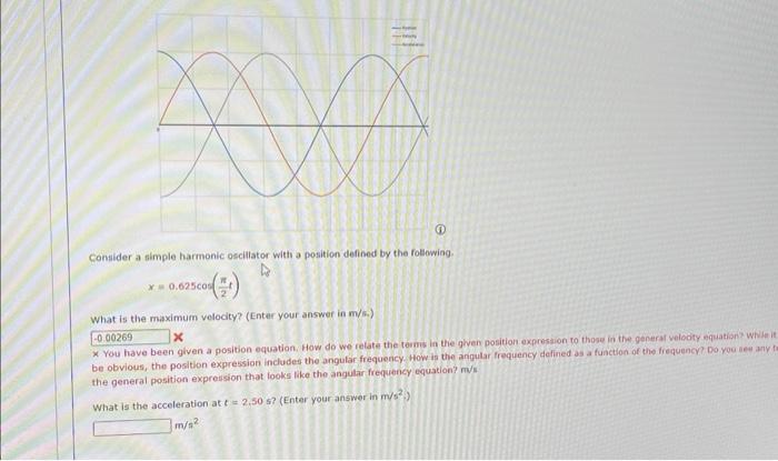 Solved Consider a simple harmonic oscillator with a position | Chegg.com