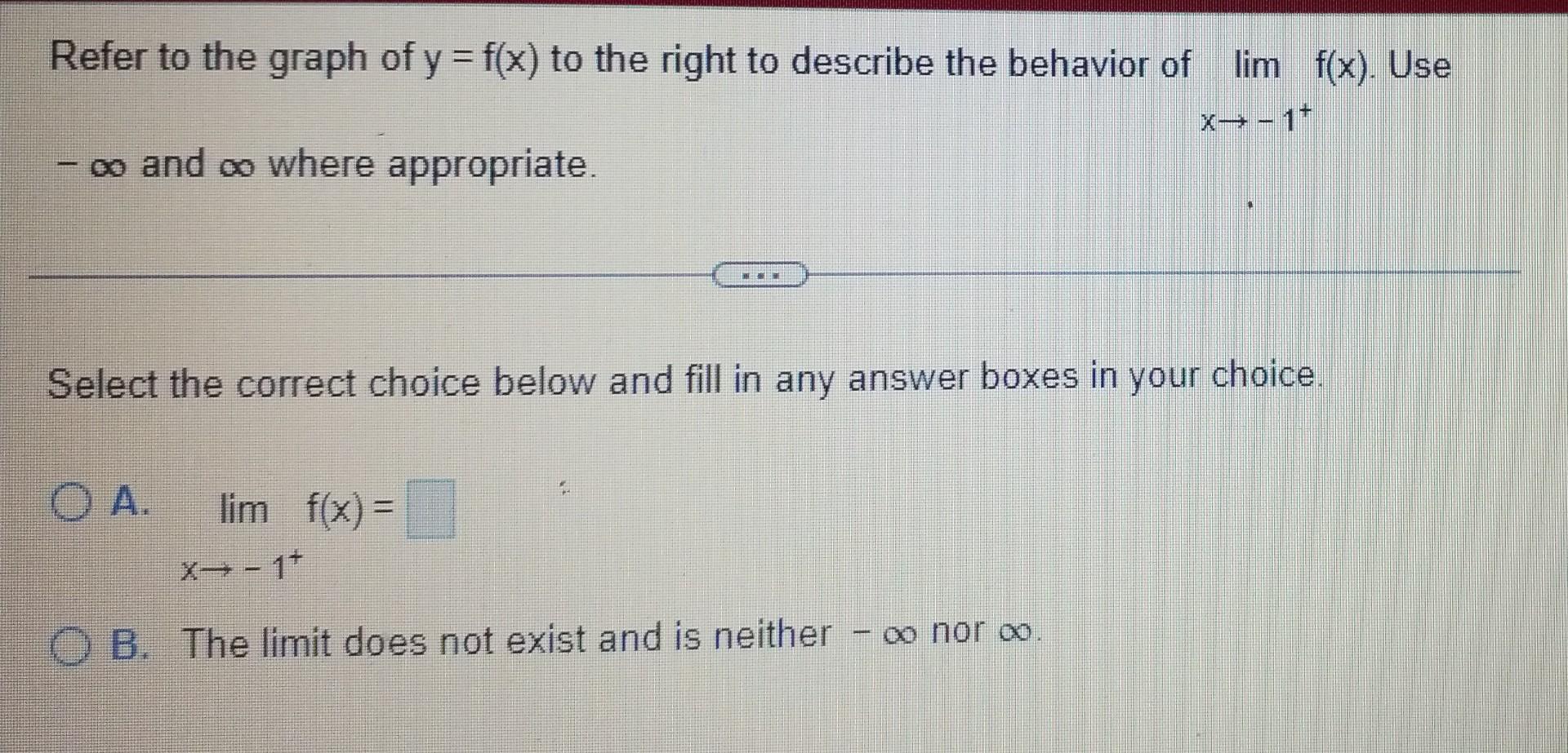 Solved Refer to the graph of y=f(x) to the right to describe | Chegg.com