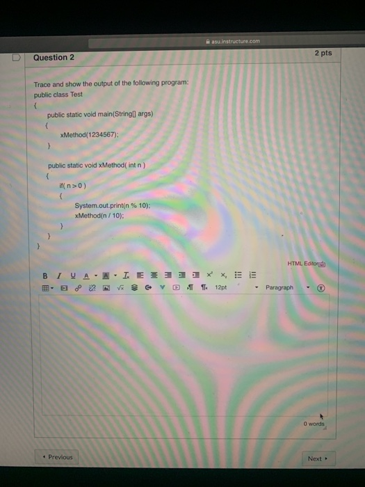 Solved asuinstructure.com 2 pts D Question 2 Trace and show | Chegg.com