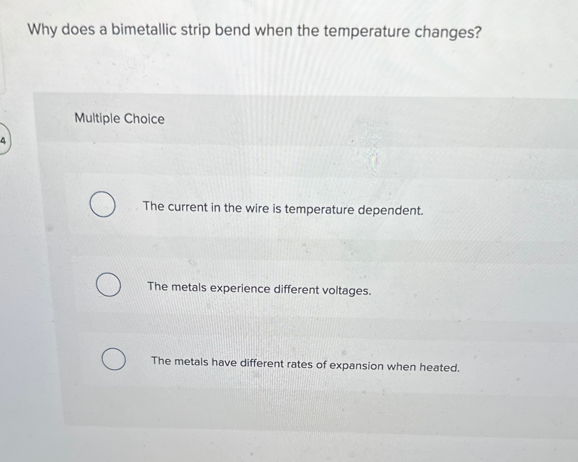 Solved Why does a bimetallic strip bend when the temperature | Chegg.com