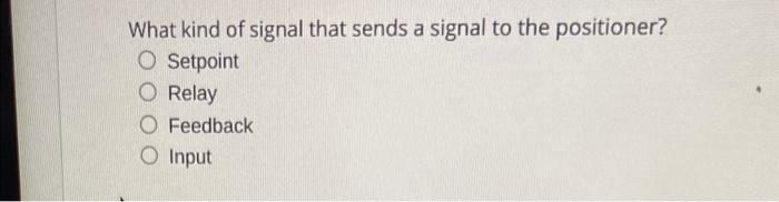 Solved What kind of signal that sends a signal to the | Chegg.com