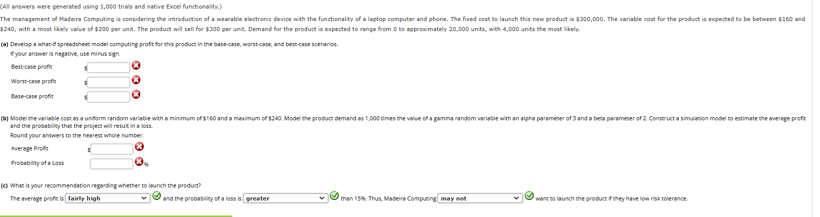 Solved All Answers Were Generated Using Trials And Chegg Com