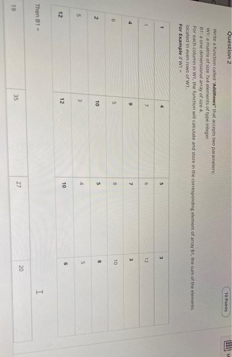 Solved Question 2 BE 10 Points Write a function called | Chegg.com
