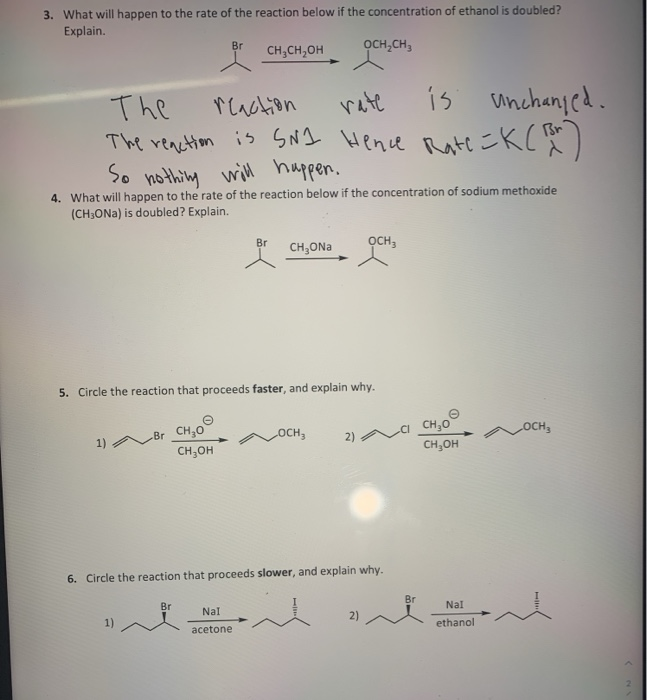 Solved 3. What will happen to the rate of the reaction below