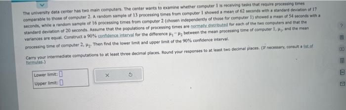 Solved The University Data Center Has Two Main Computers. | Chegg.com