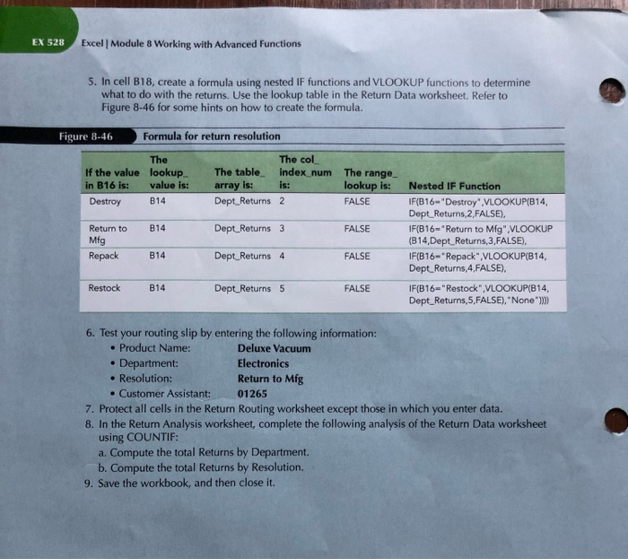 Excel Module 8 Working With Advanced Functions E