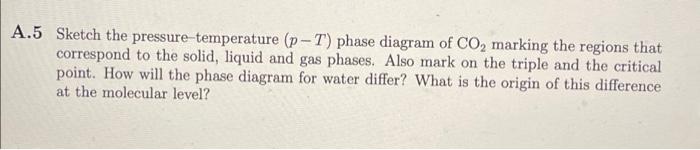 Solved A.5 Sketch the pressure temperature (p-T) phase | Chegg.com