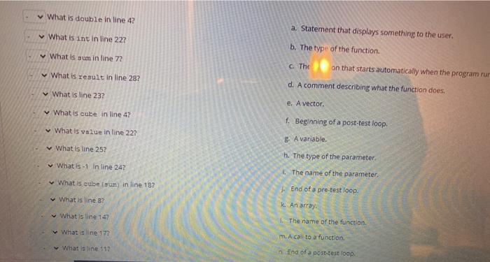 Solved 2 include using namespace std; double cube (int | Chegg.com