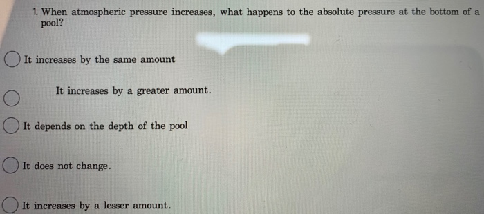 What Happens When Atmospheric Pressure Increases