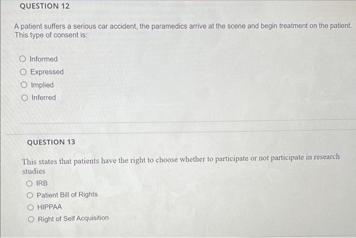 Solved QUESTION 2 The Conscience Clause Is Rule Chegg