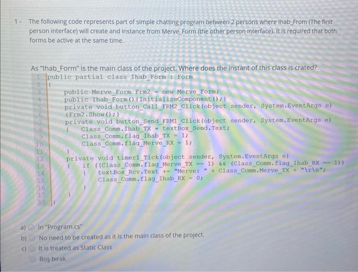 Solved - The following code represents part of simple | Chegg.com