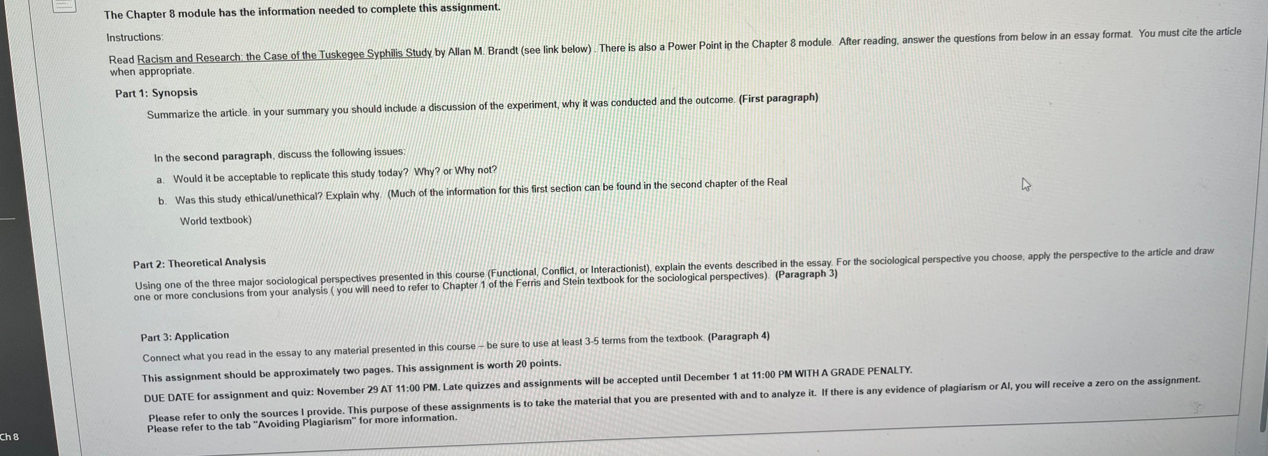 The Chapter 8 ﻿module has the information needed to | Chegg.com